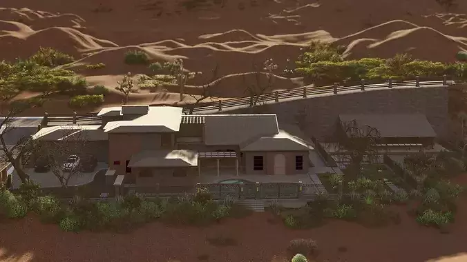 Beach Casa Scene-villa-modern house 3D model 7