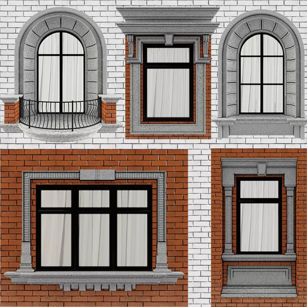 Classic frame window 2 Free 3D model