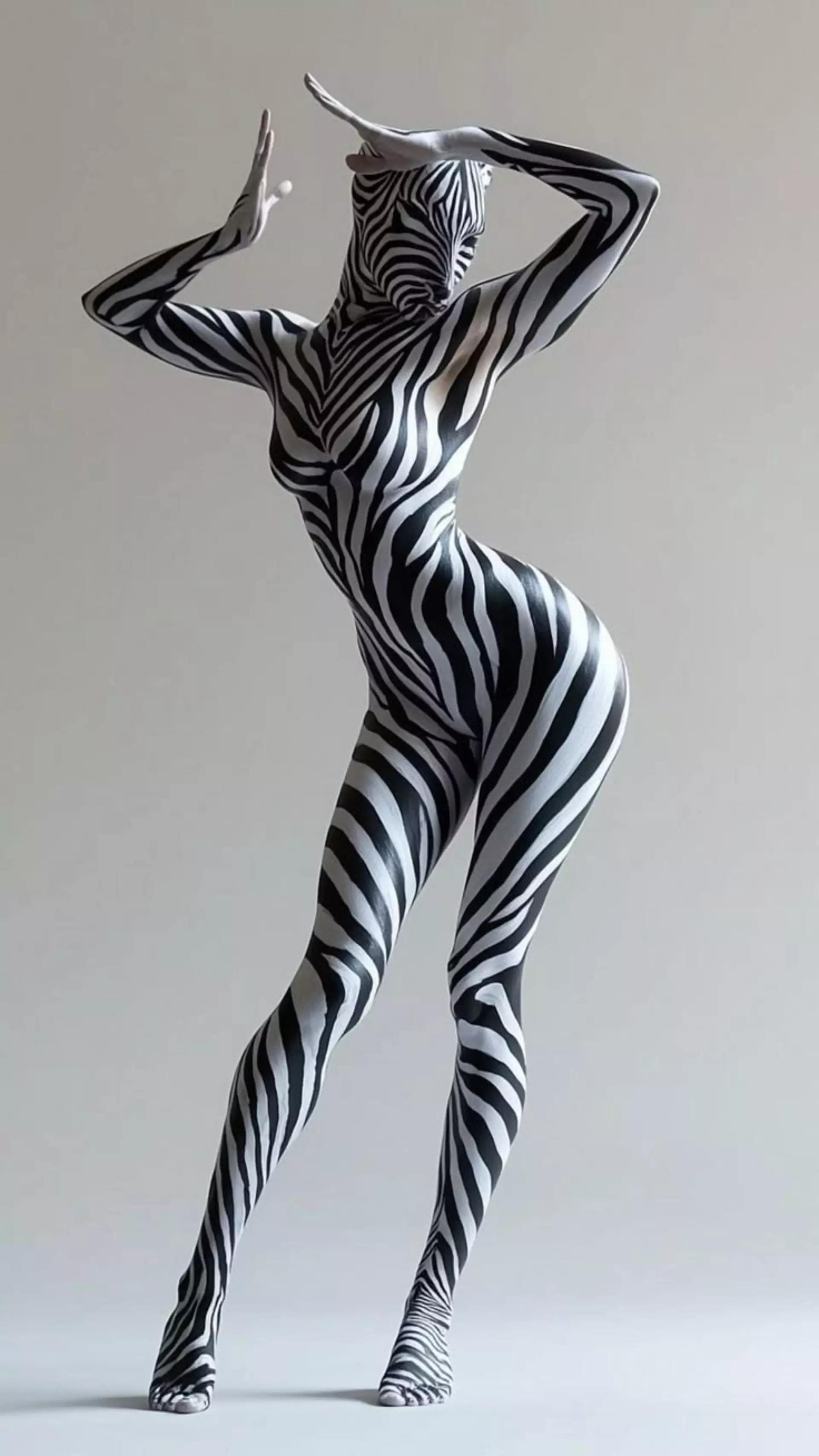 Abstract Zebra Pattern Human Figure 3D model