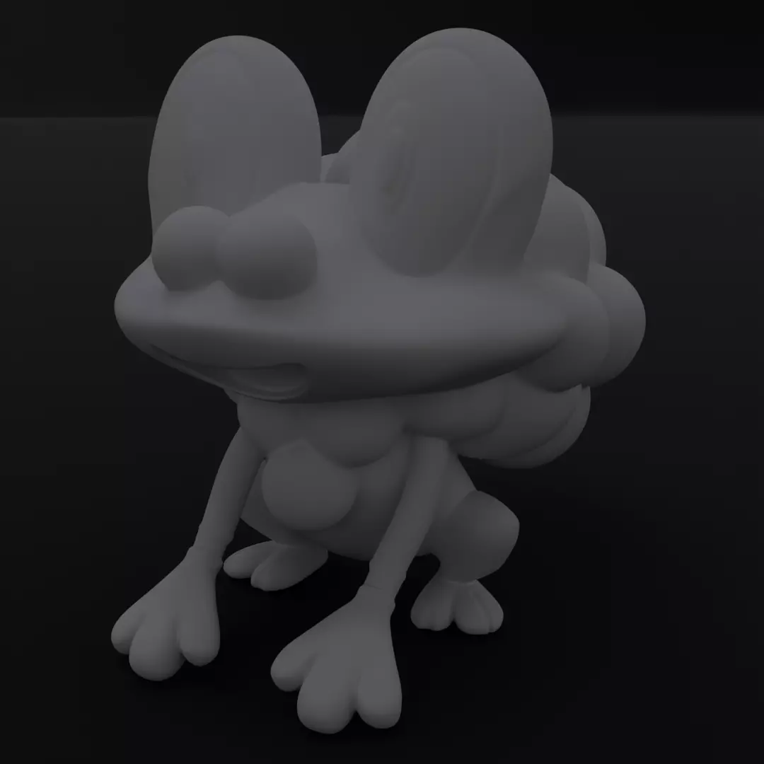 Stylized Cartoon Frog Figurine 3D Print Bubble Amphibian Statue 3D print model