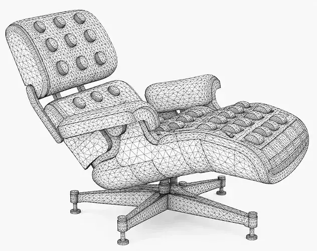 Colorful Building Block Lounge Chair 3D model 7