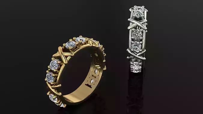 Ring gold with diamonds