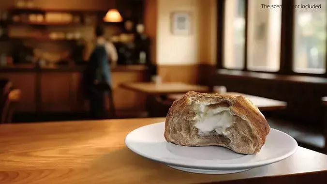 Cross-Section of Filled Croissant 3D model 2