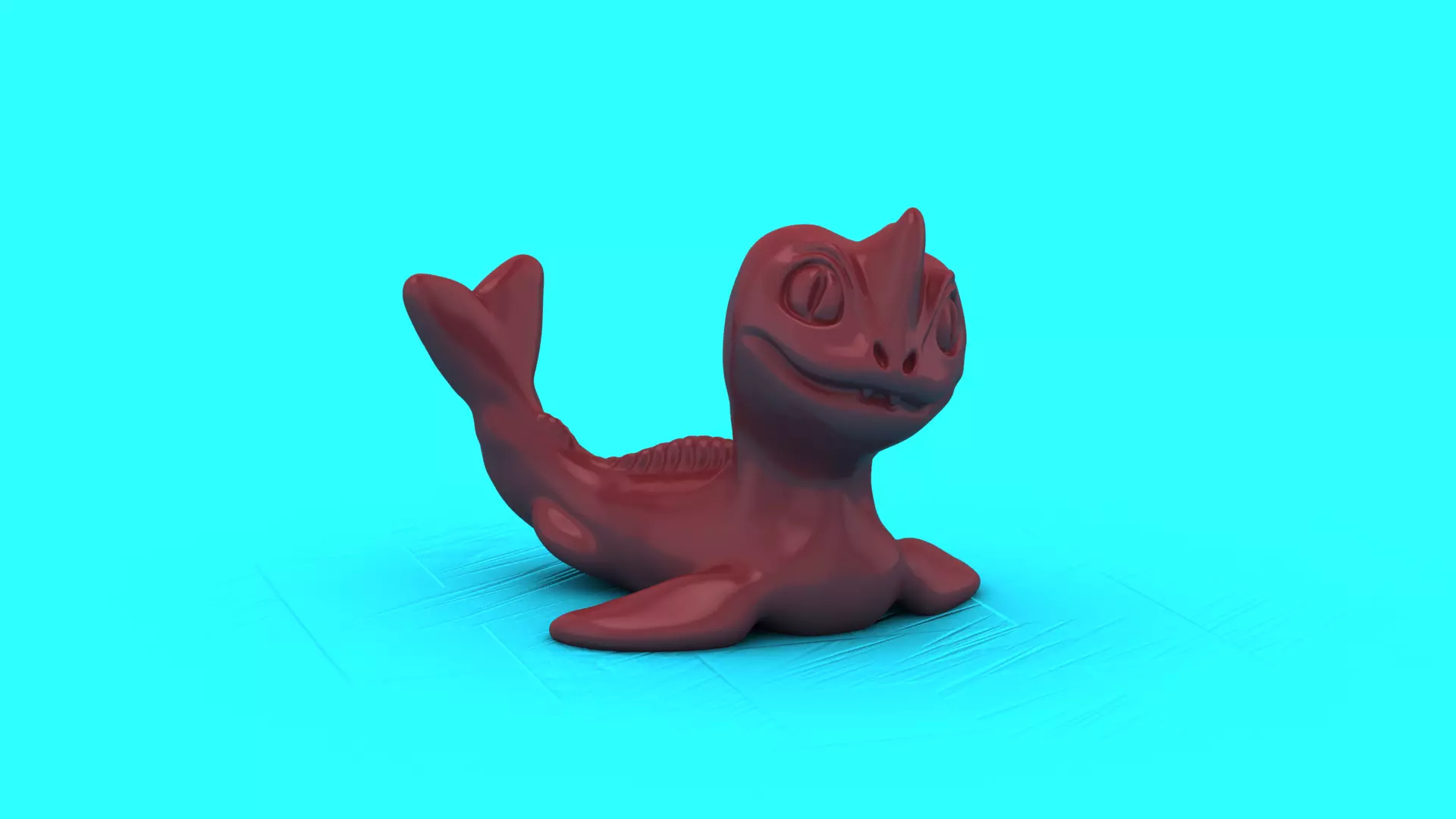 Cute Cartoon Sea Dragon 3D Model 3D print model
