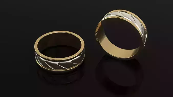 Ring two gold and silver rings