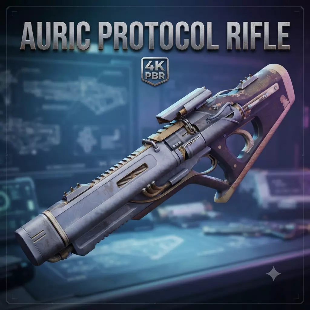Futuristic Energy Rifle - Sci-Fi Weapon Game Asset Low-poly 3D model