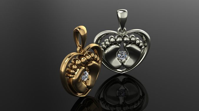Pendant  Baby legs 014 3D print model