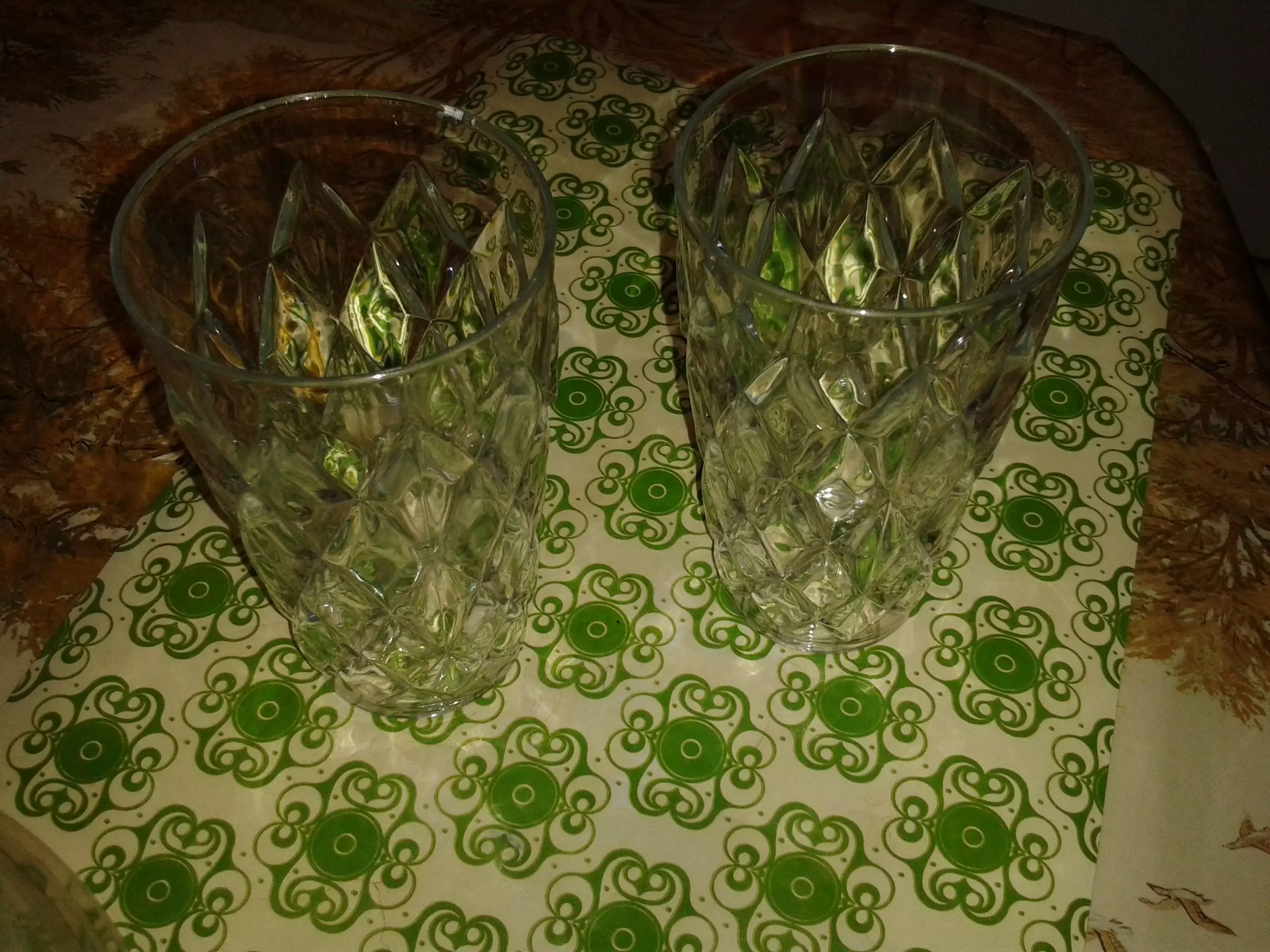 A Cup two glasses on tablecloth 3D print model_0