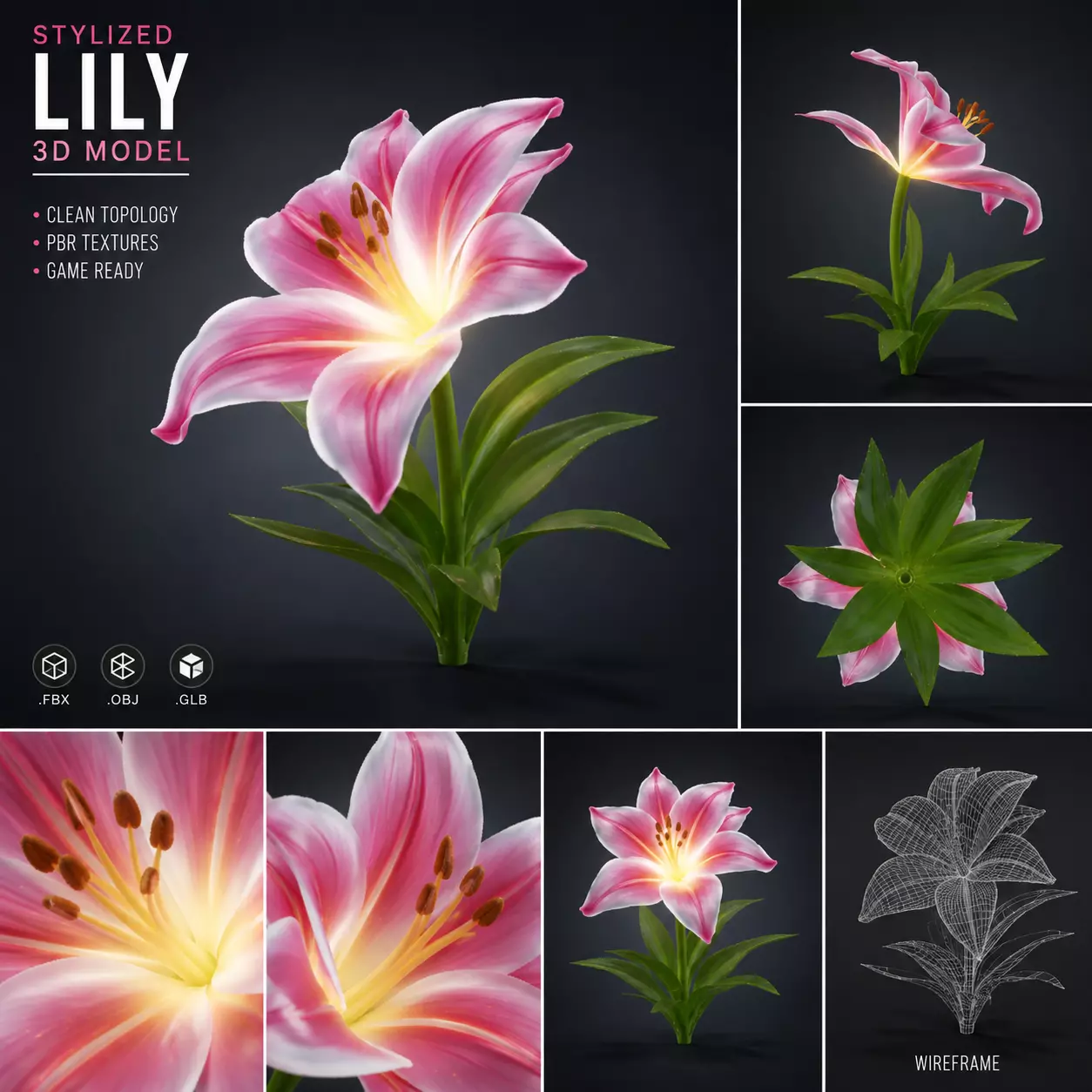Magical Princess Flower 3D model