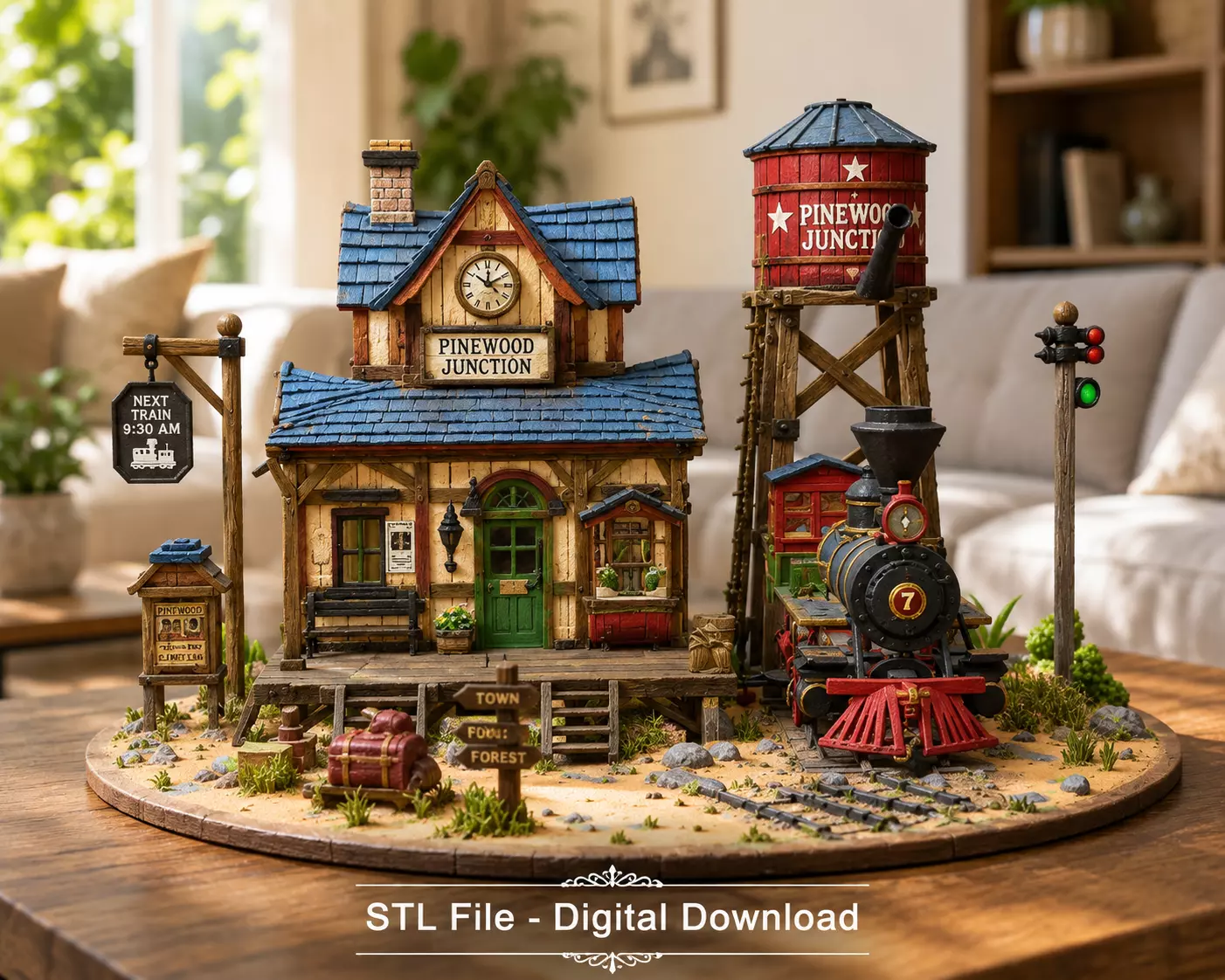 Pinewood Junction Railway Station STL File for 3D Print 3D print model