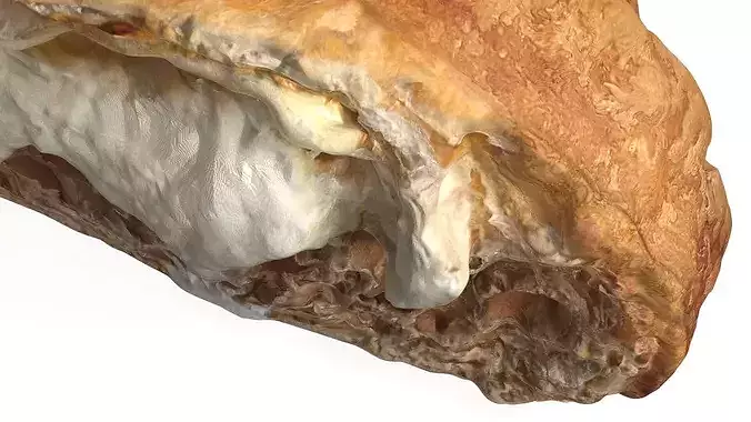 Split Croissant with Custard Inside 3D model 4