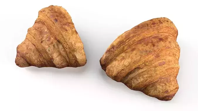 Split Croissant with Custard Inside 3D model 3