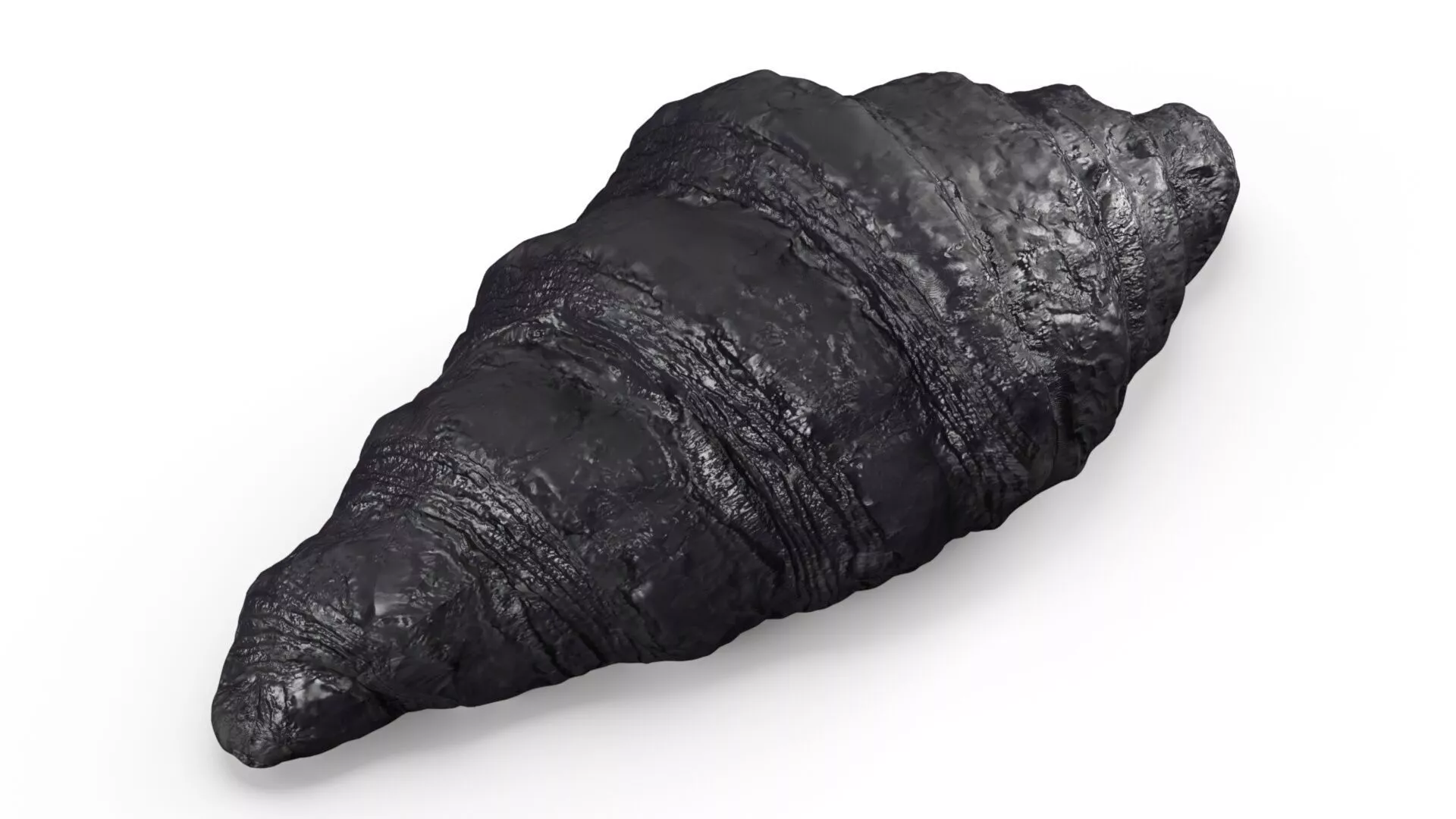 Charcoal Croissant Whole 3D model