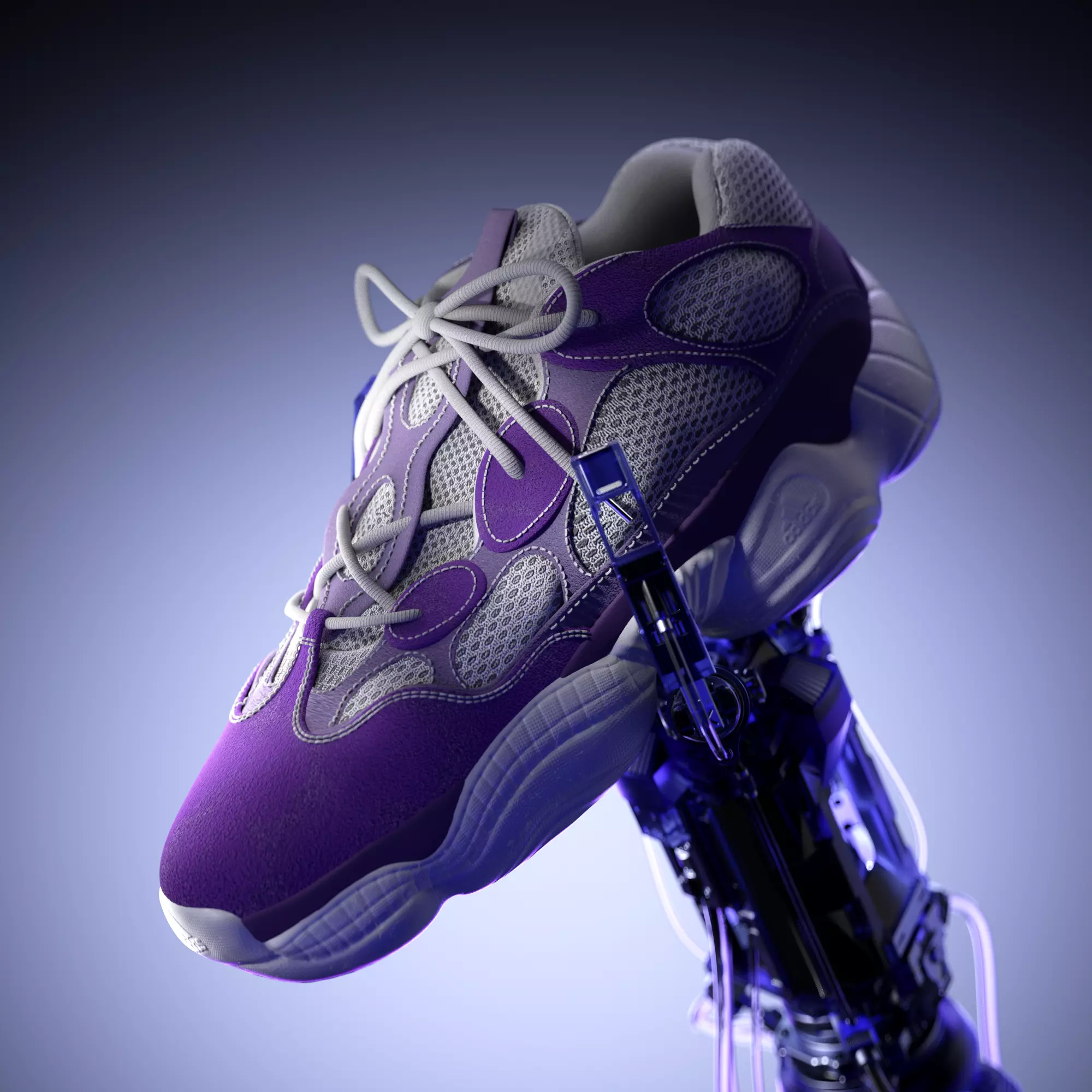 C4D OC Render Adidas Purple Mesh Chunky Dad 3D model