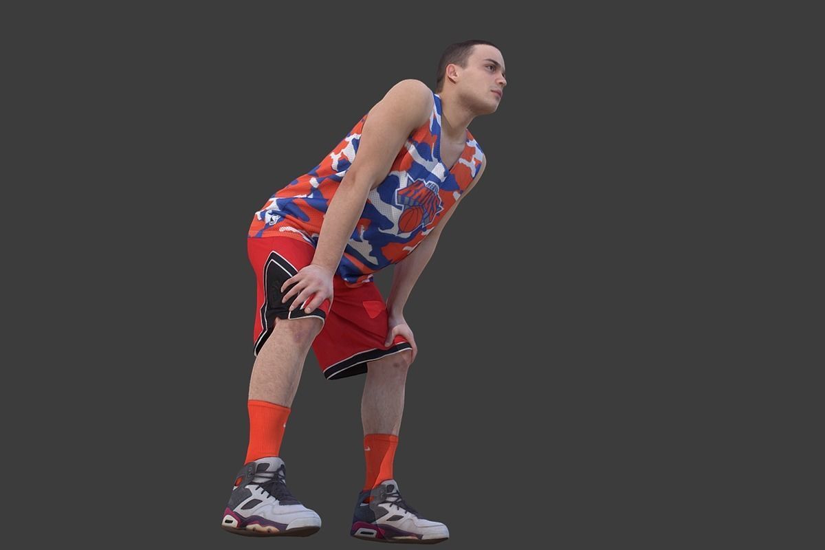 Basketball Player Posing Low-poly 3D model_4