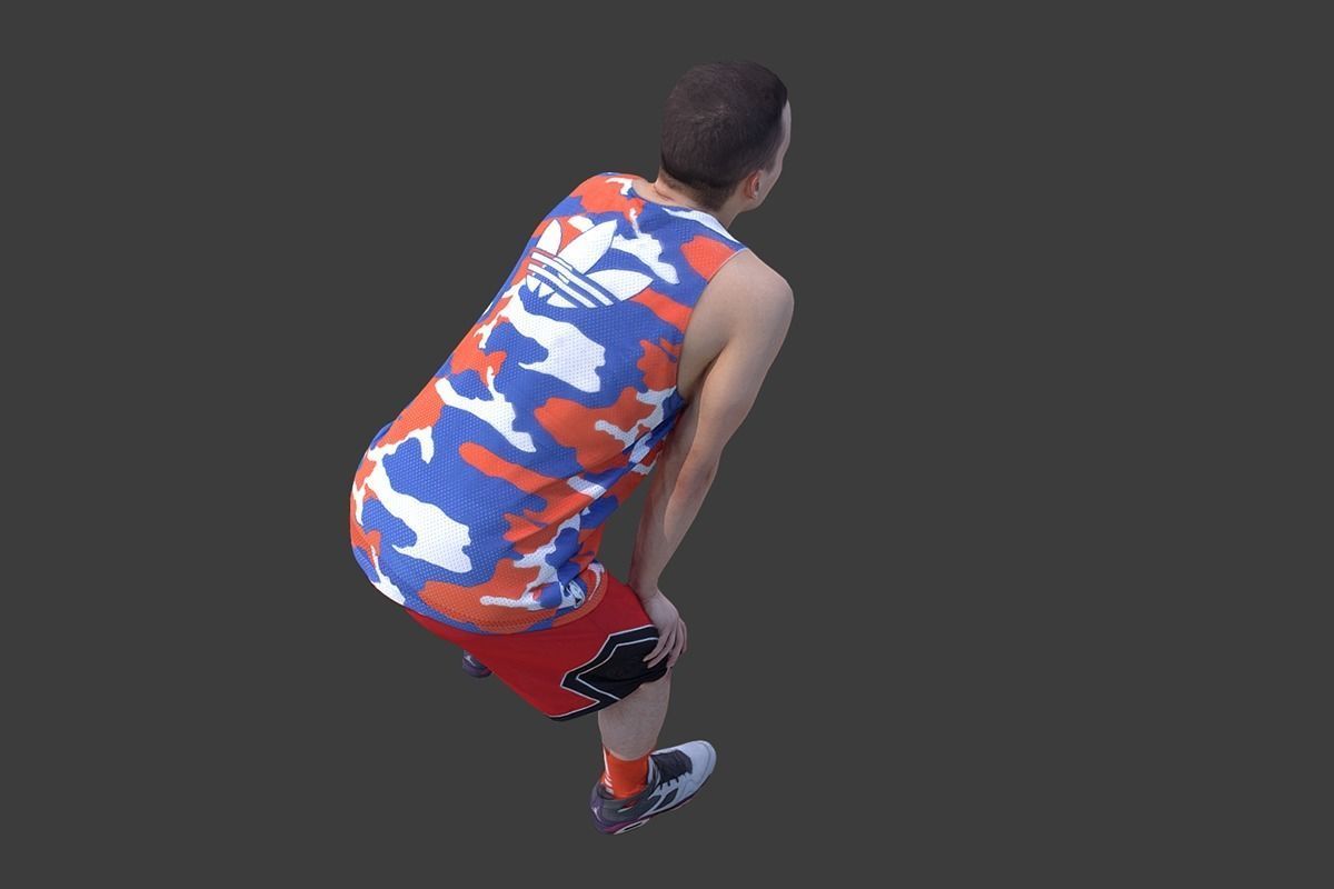 Basketball Player Posing Low-poly 3D model_7