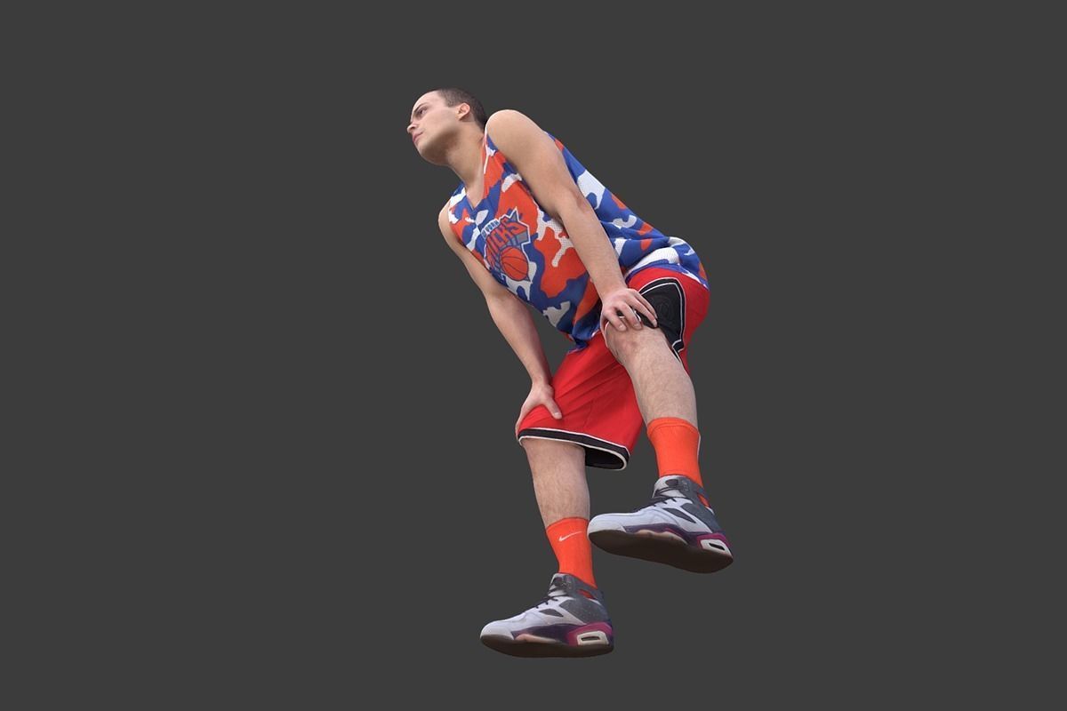 Basketball Player Posing Low-poly 3D model_6