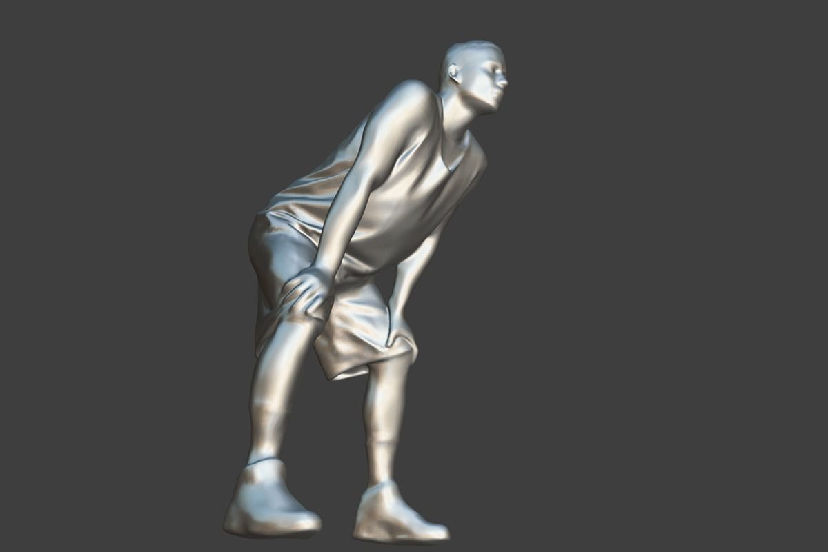 Basketball Player Posing Low-poly 3D model_5