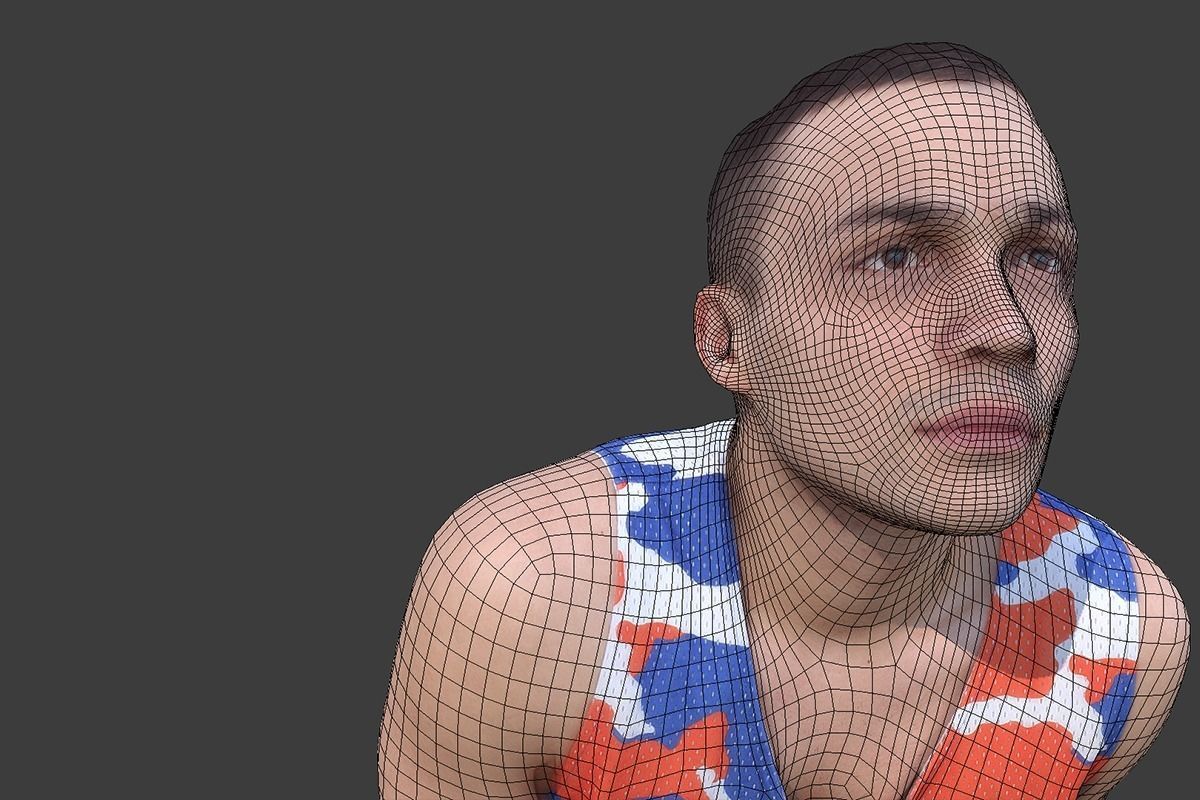 Basketball Player Posing Low-poly 3D model_2