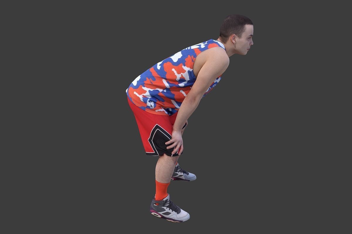 Basketball Player Posing Low-poly 3D model_3