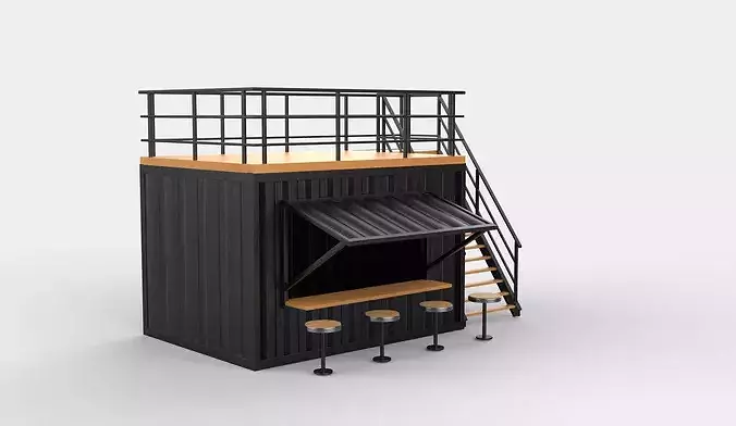 two story bar 01  3D model 3