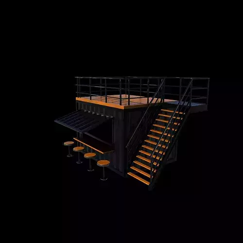 two story bar 01  3D model 7