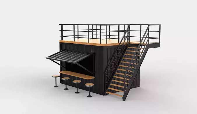 two story bar 01 3D model