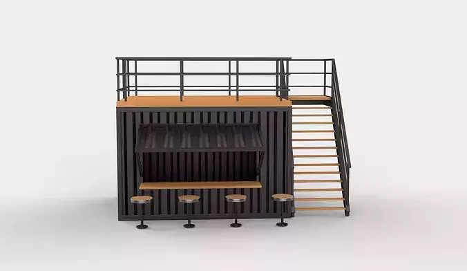 two story bar 01  3D model 2