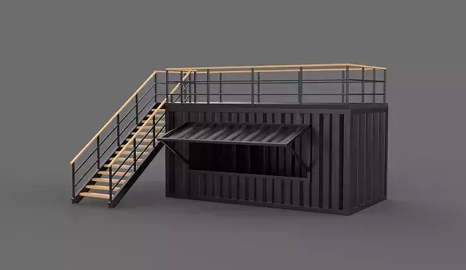 two story bar 3D model 3