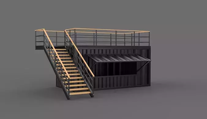 two story bar 3D model 7
