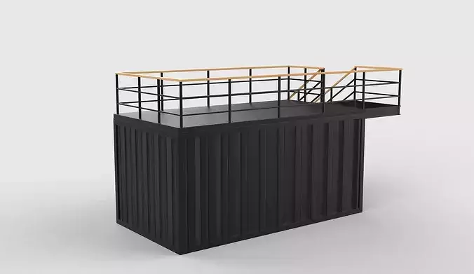 two story bar 3D model 6