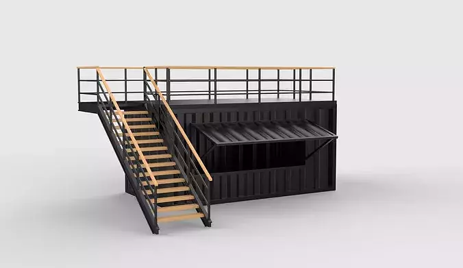 two story bar 3D model