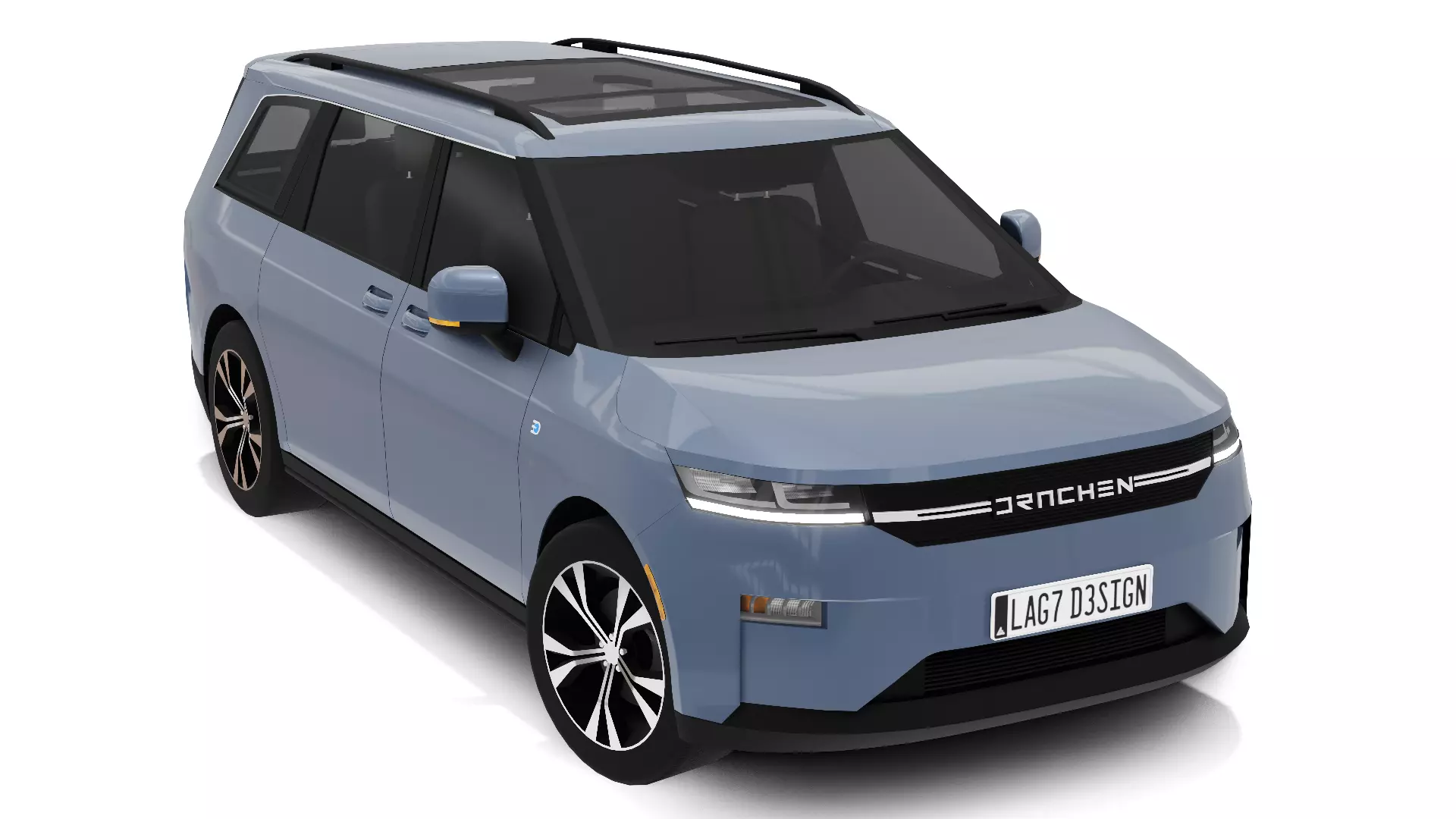 Generic Minivan Low-poly 3D model