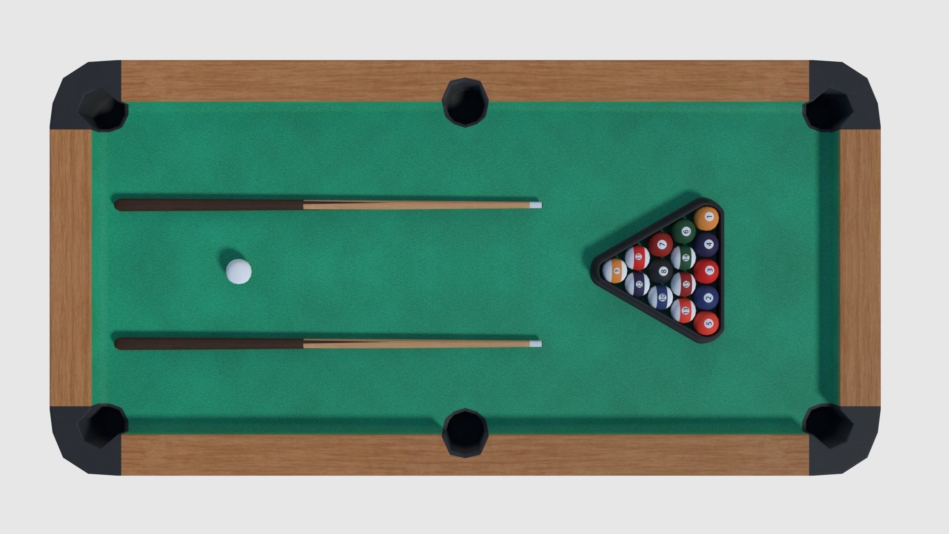 Pool Table - Game Ready Low-poly 3D model_3