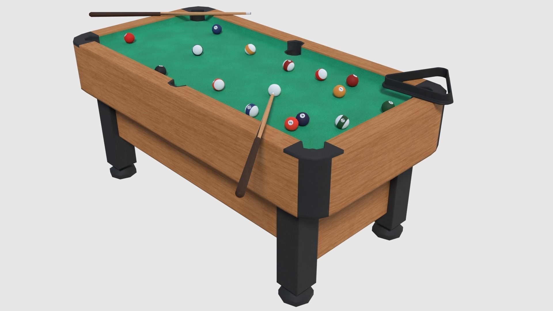 Pool Table - Game Ready Low-poly 3D model_1