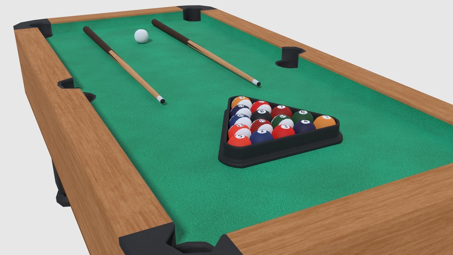 Pool Table - Game Ready Low-poly 3D model_4