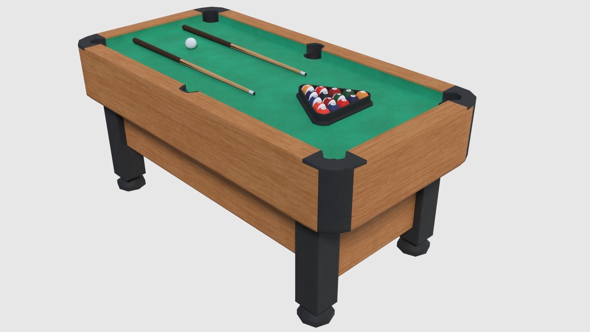 Pool Table - Game Ready Low-poly 3D model_0