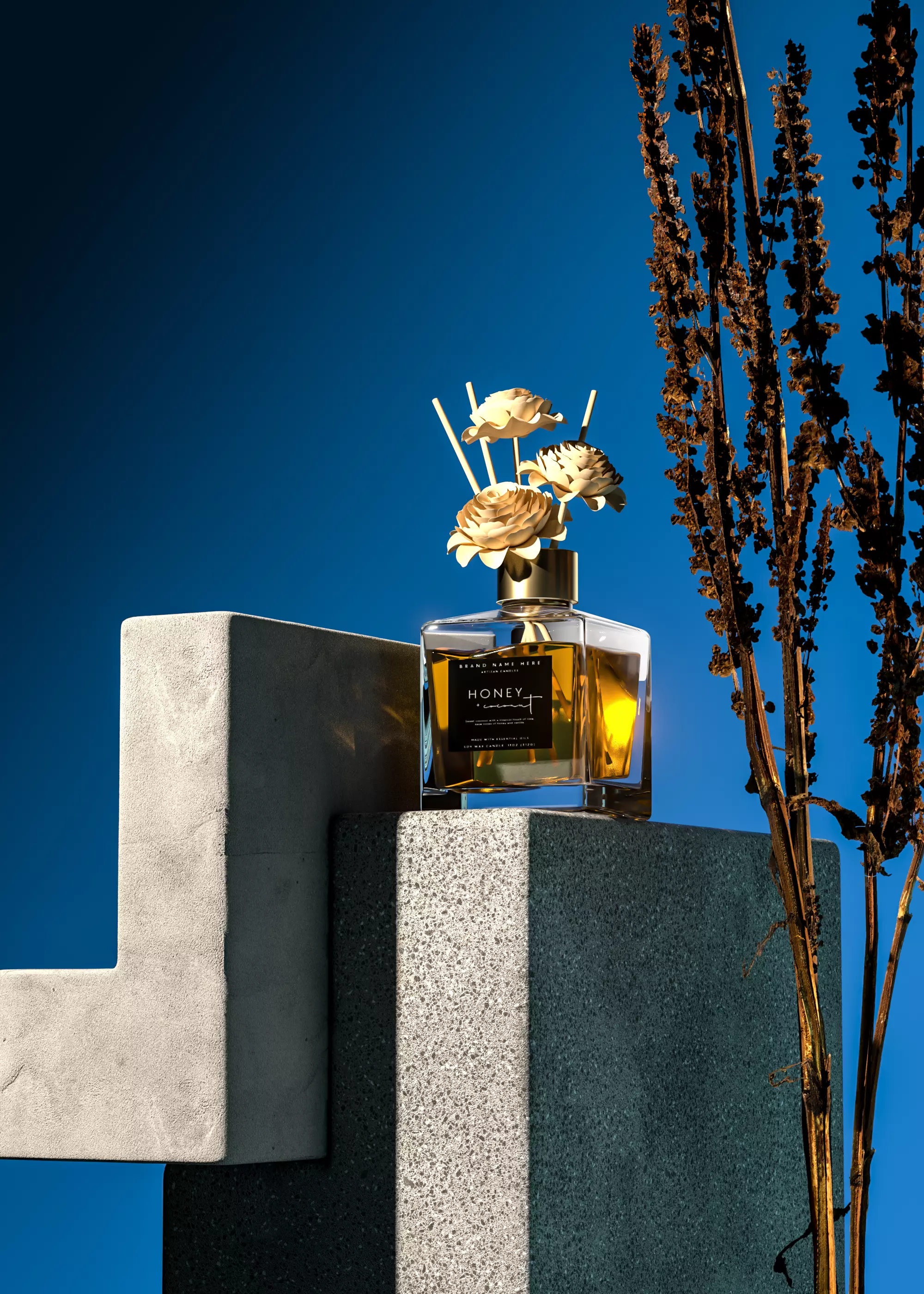 C4D Octane Render Luxury Aroma Diffuser Geometric Concrete 3D model