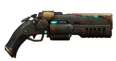 Gun art high and lowpoly