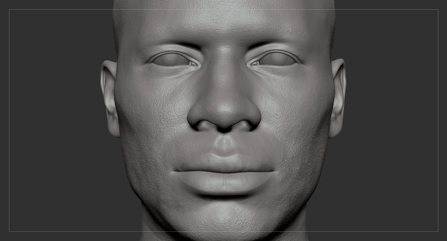 Average Black Male Head Basemesh 3D model_6