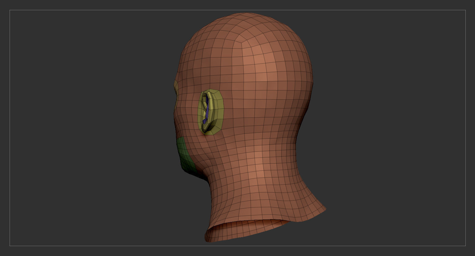 Average Black Male Head Basemesh 3D model_10