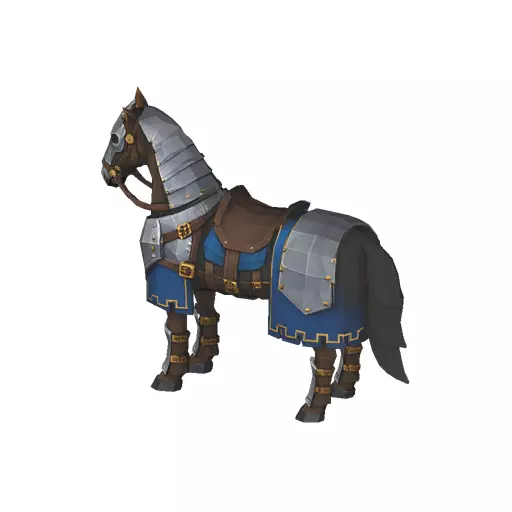 Armored Knight Warhorse Low Poly PBR Game Asset Low-poly 3D model