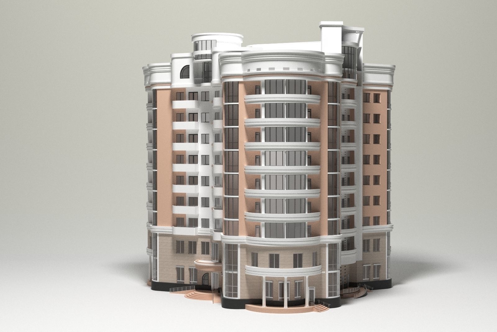 10 Storey Apartment Building 3D model 3D model_2