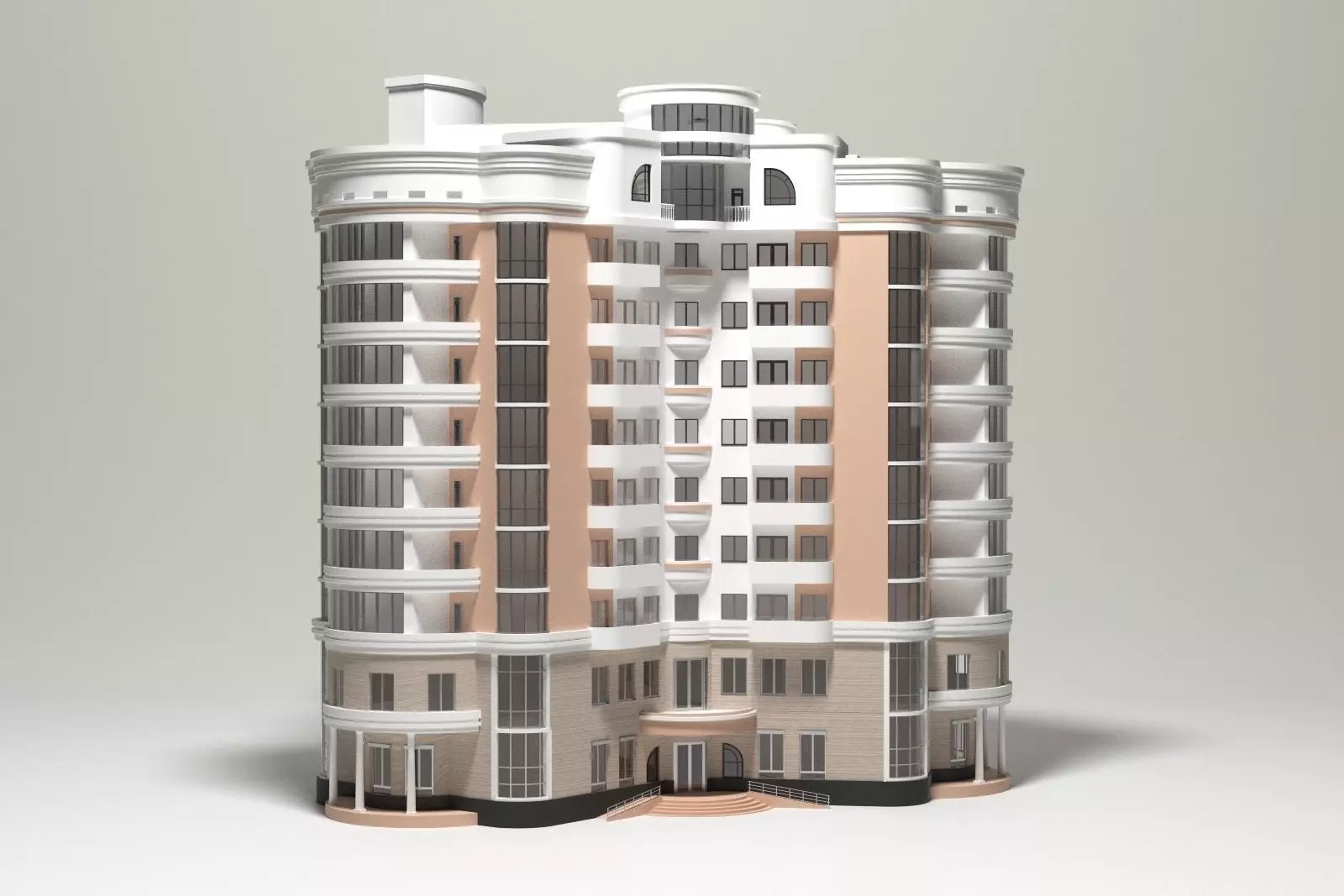 10 Storey Apartment Building 3D model 3D model_0