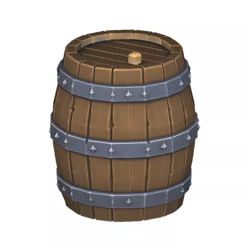 Wooden Barrel Low Poly PBR Game Asset Low-poly 3D model