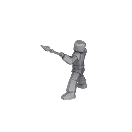Spear Thrust Pose Statue Low Poly PBR Game Asset Low-poly 3D model