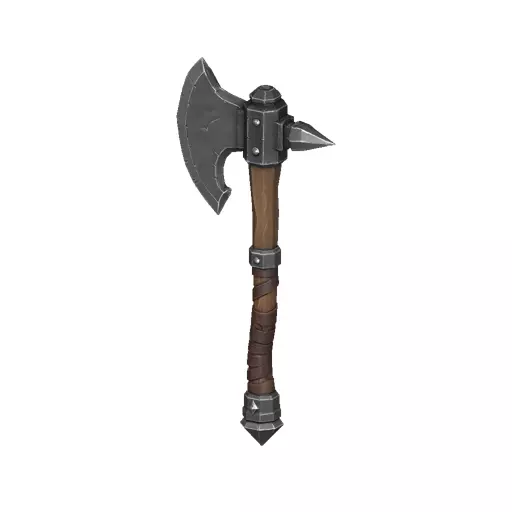 Spiked Battle Axe Low Poly PBR Game Asset Low-poly 3D model