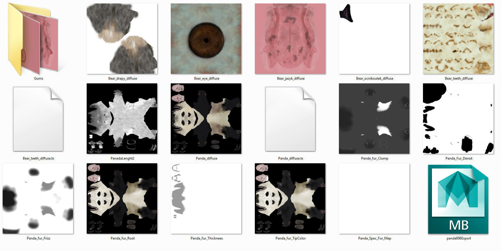 Panda with realistic fur 3D model_9