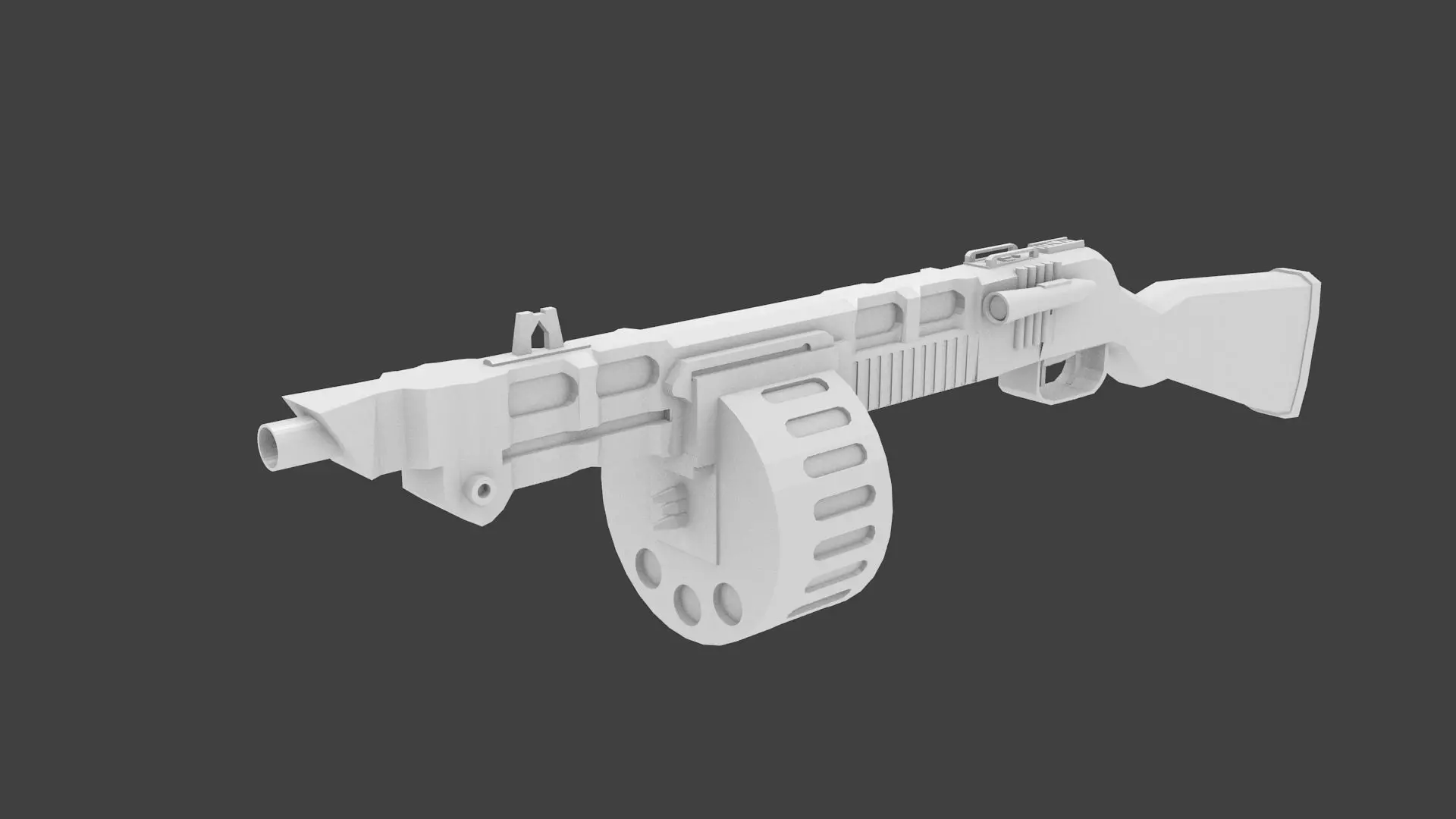 3D modified Tommy Gun Low-poly 3D model_5