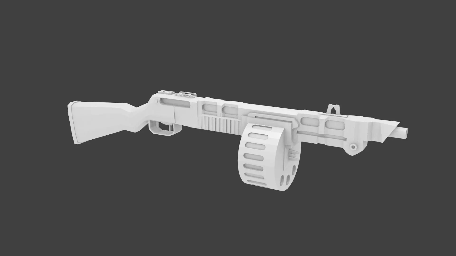 3D modified Tommy Gun Low-poly 3D model_6
